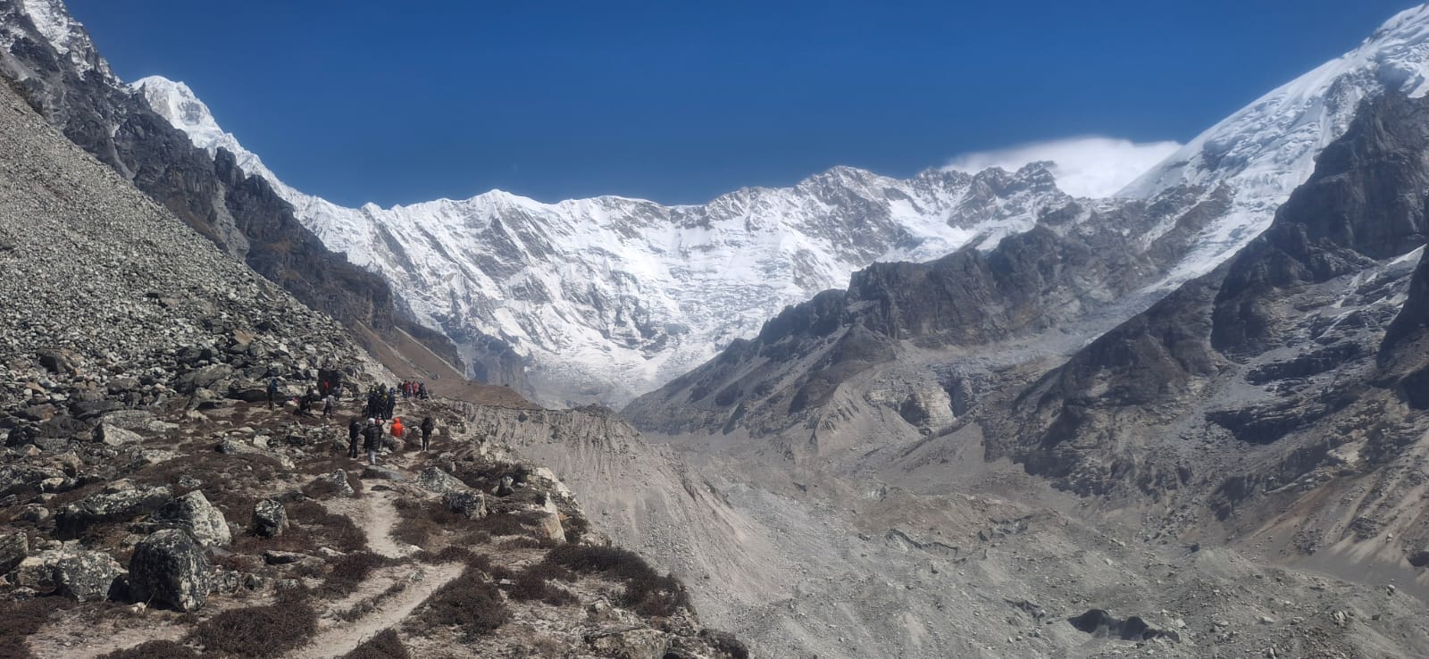 कंञ्चनजंघा हिमाल (८,५८६मी.) दक्षिण बेसक्याम्प अर्थात ओकताङ क्षेत्र ।